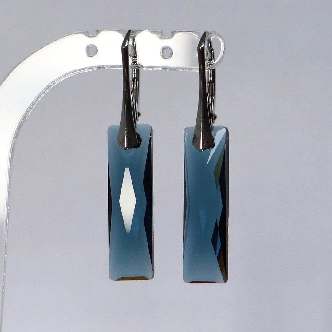 耳环,施华洛世奇水晶,金银,蒙大拿州蓝,诺拉