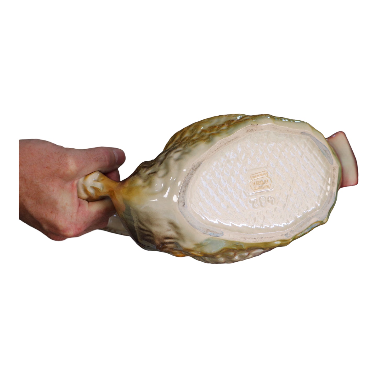 Cache pot belge Maison H. Béquet Carignon en forme de cygne