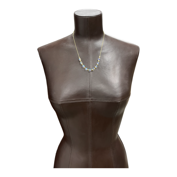 项链,施华洛世奇晶体,金银,ab晶体,多立方体