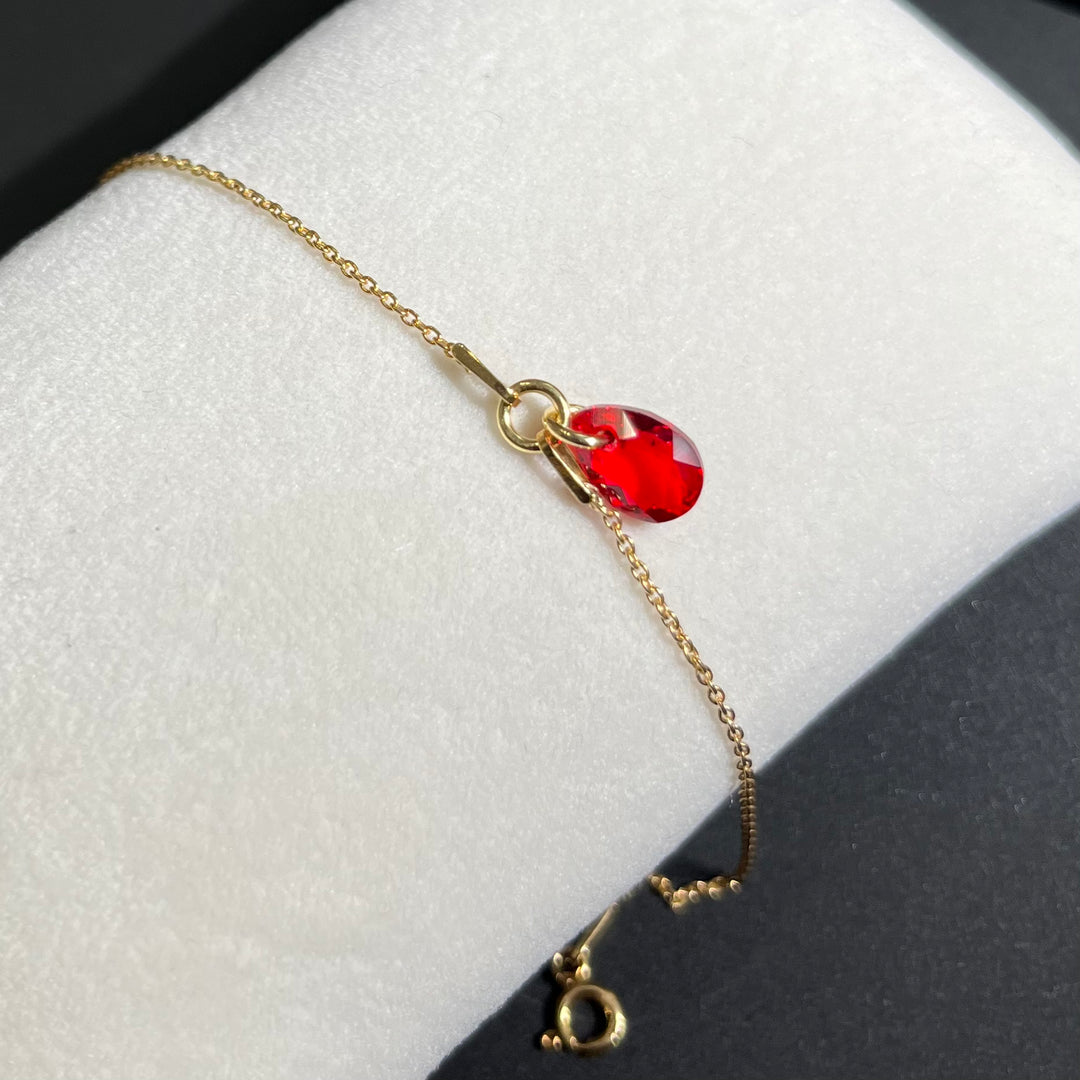 带有施华洛世奇晶体的手镯,金银,红色,凯特