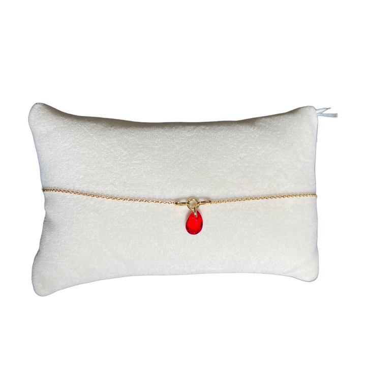 带有施华洛世奇晶体的手镯,金银,红色,凯特