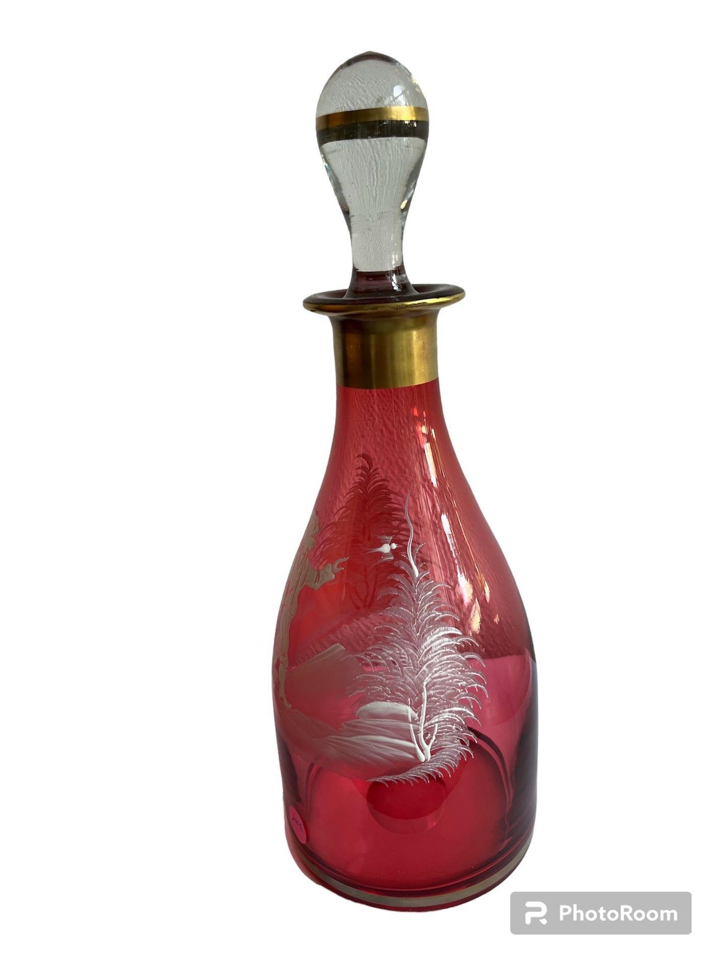 Carafe à liqueur Mary Gregory années 50
