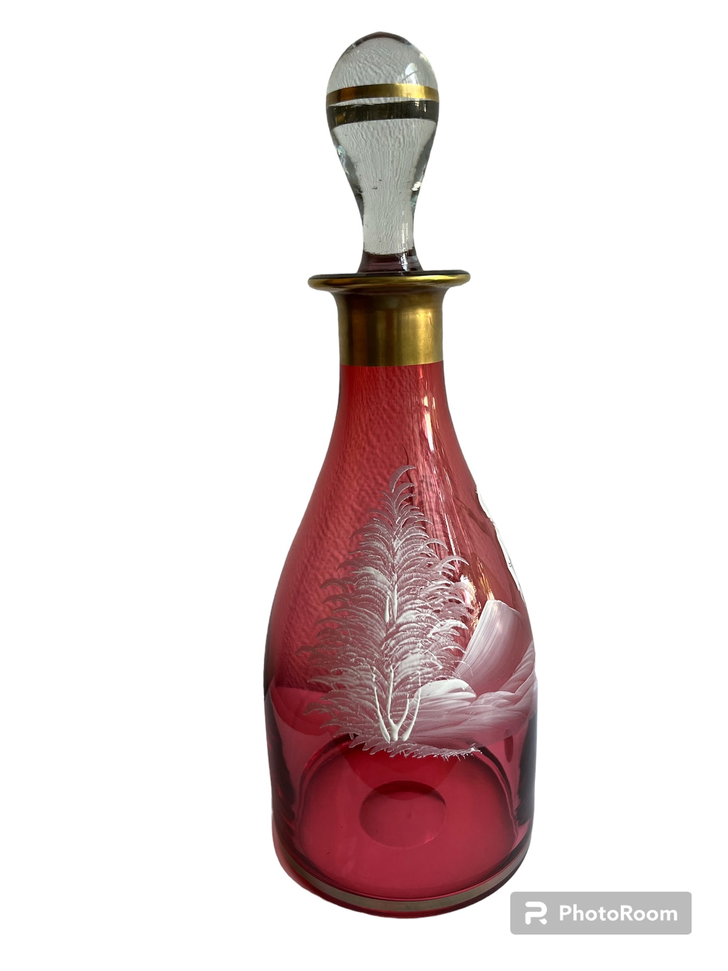 Carafe à liqueur Mary Gregory années 50