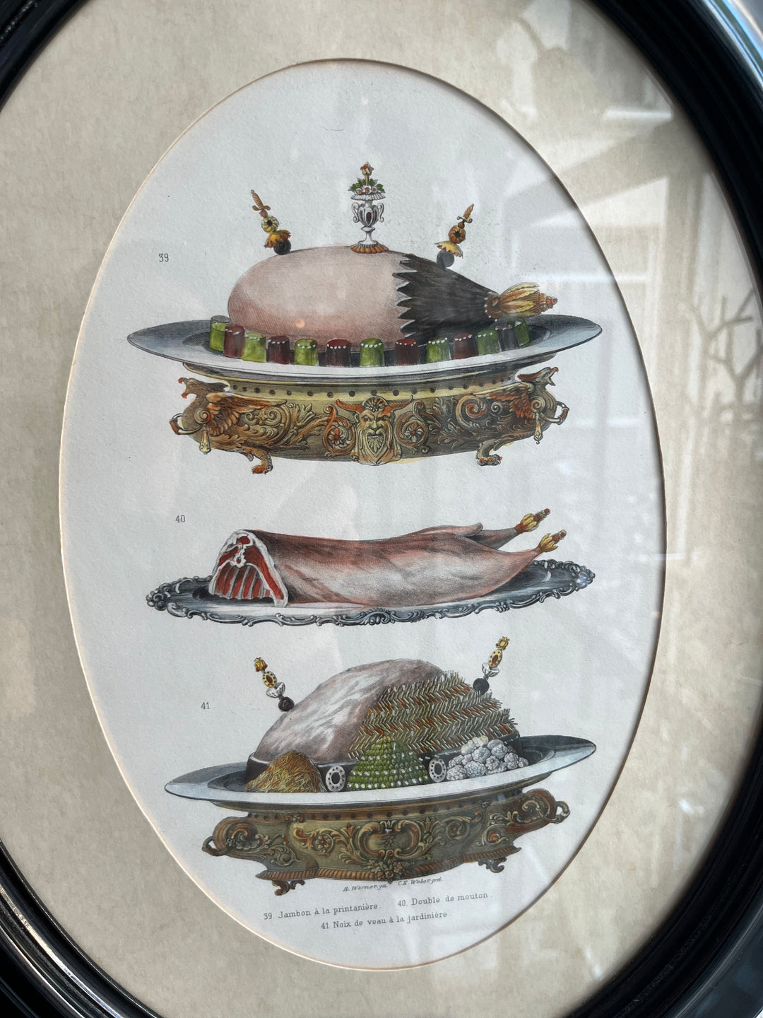 Set von drei städtischen Küche Dubois 19. Jahrhundert Küchendrucke, Frames mit Glas, Napoleon III.