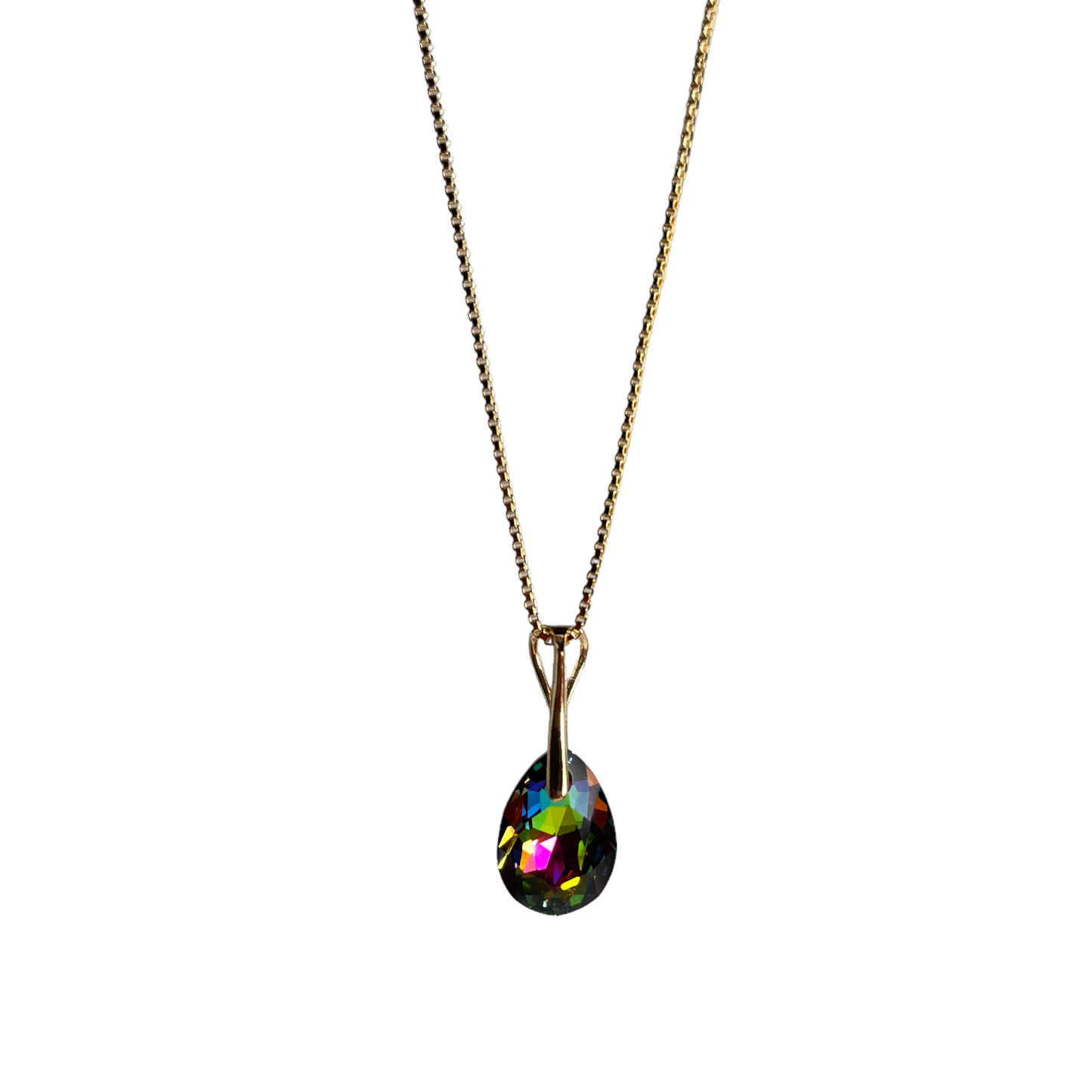 Pendentif avec cristaux Swarovski, argent doré, cristal VM, KATE