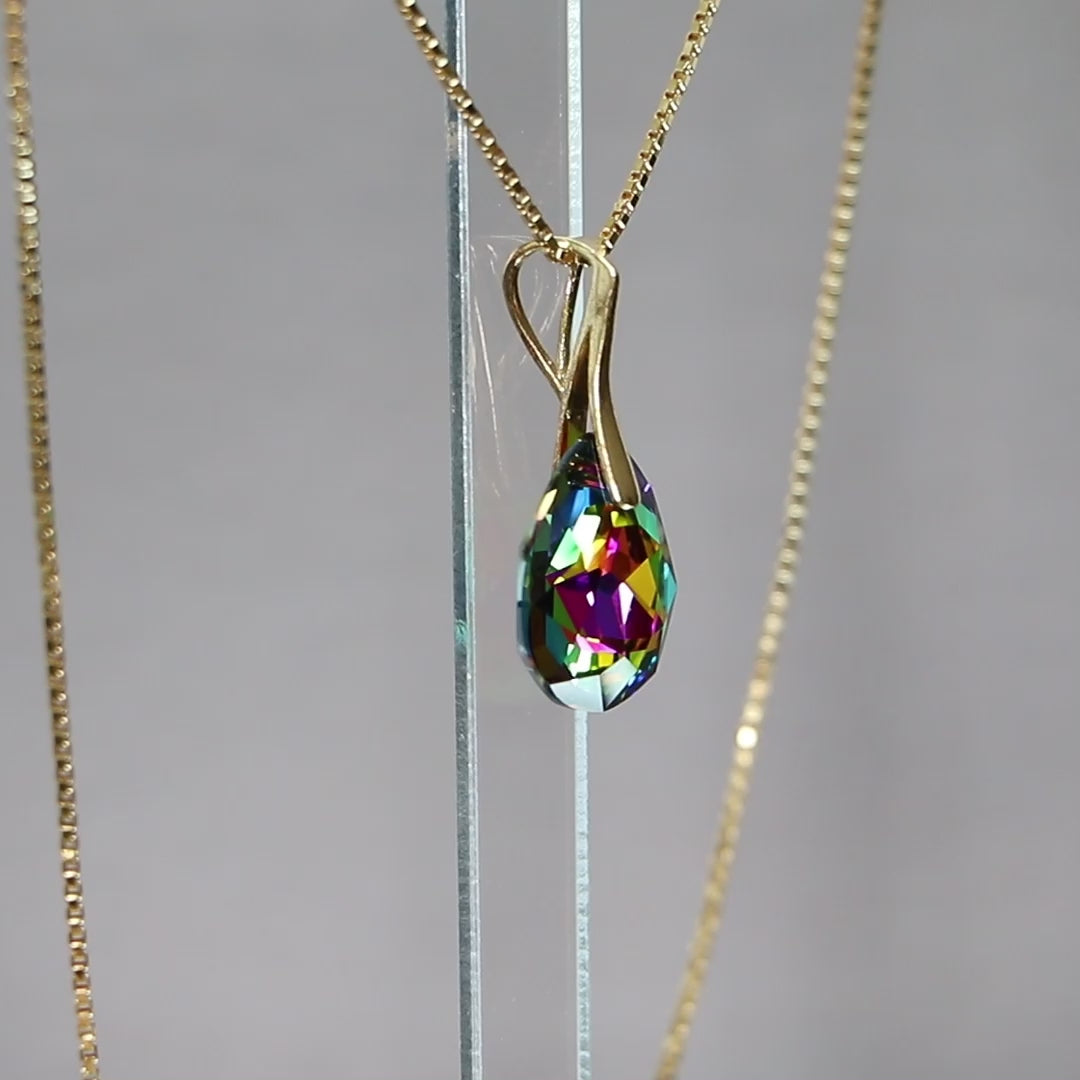 带有施华洛世奇晶体的耳环,金银,VM晶体,凯特