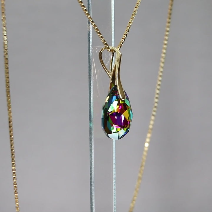 带有施华洛世奇晶体的耳环,金银,VM晶体,凯特