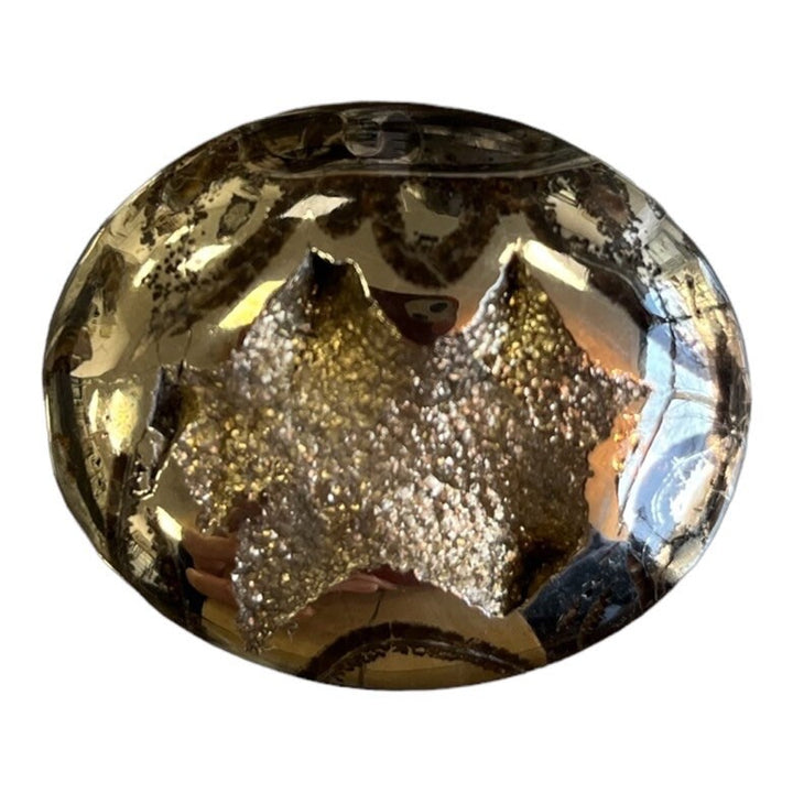 Ammonite pyritisée, AM_P064, taille cabochon, 46x37x10 mm; 26.8g;