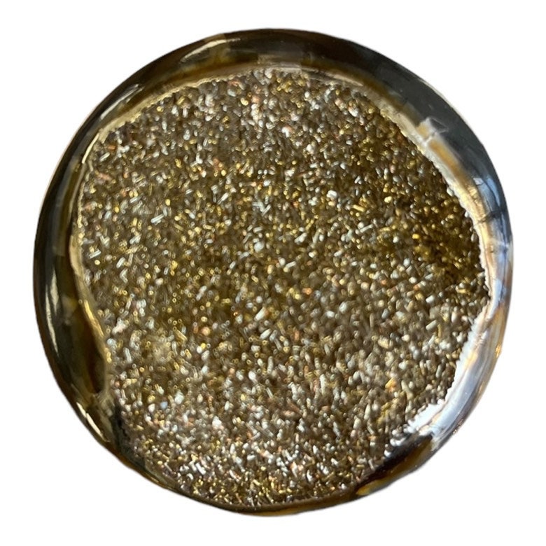 Ammonite pyritisée, AM_P008, taille cabochon, 44 x 44 x12mm; 32g;