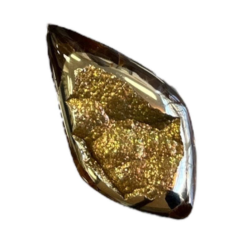 Ammonite pyritisée, tAM_P072, aille cabochon, 45x24x9 mm; 15.8g;