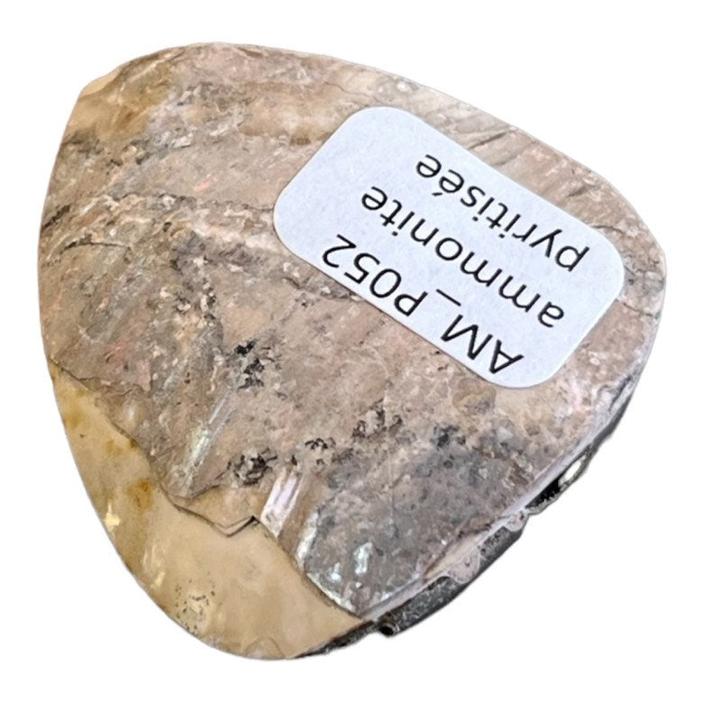 Ammonite pyritisée, AM_P052, taille cabochon, 40x35x10 mm; 13g;