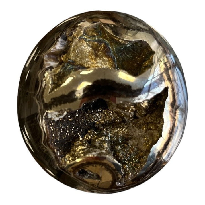 Ammonite pyritisée, AM_P057, taille cabochon, 48x45x15 mm; 40.4g;