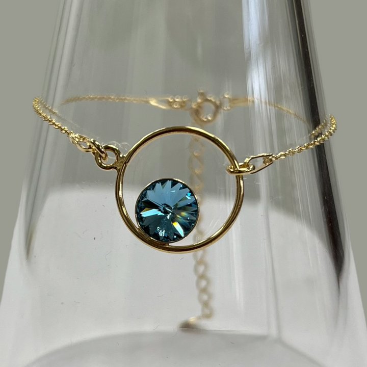 Bracelet with Swarovski crystals, JULI / JOSE collection, J202, gold-plated silver