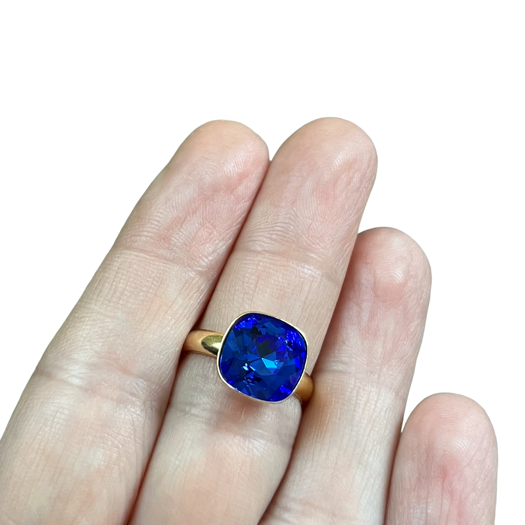 Bague swarovski bleu sale