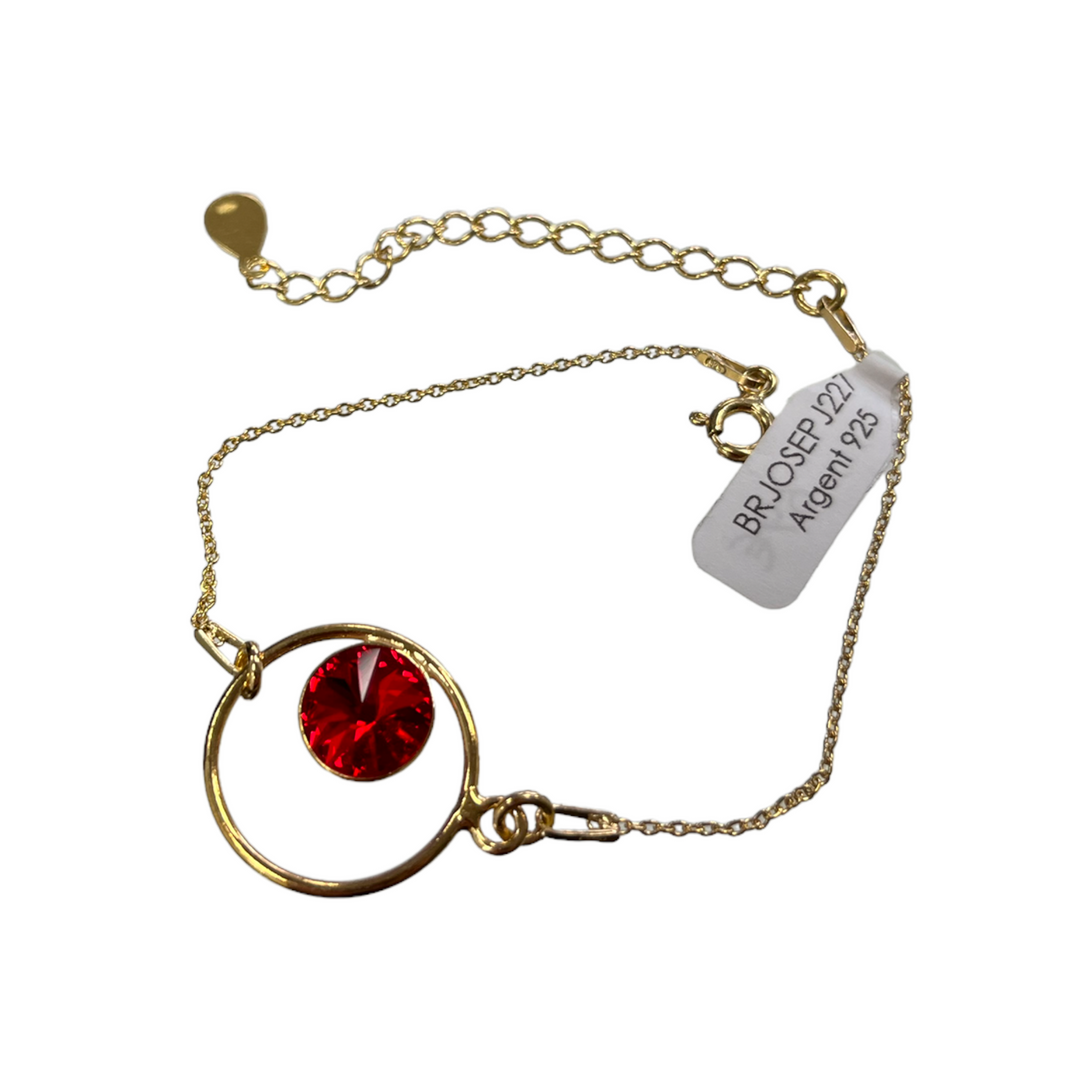 Bracelet with Swarovski crystals, JULI / JOSE collection, J227, gold-plated silver