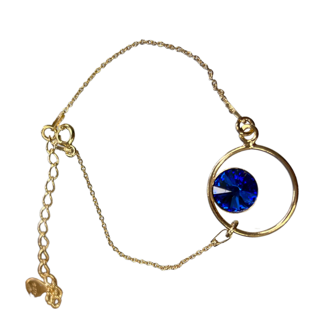 Bracelet with Swarovski crystals, JULI / JOSE collection, J206, gold-plated silver