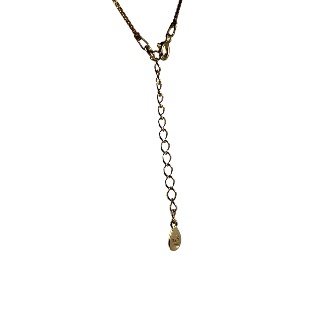 长项链配施华洛世奇晶体,金色银,水晶,星星