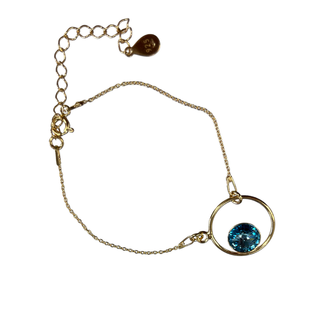 Bracelet with Swarovski crystals, JULI / JOSE collection, J202, gold-plated silver