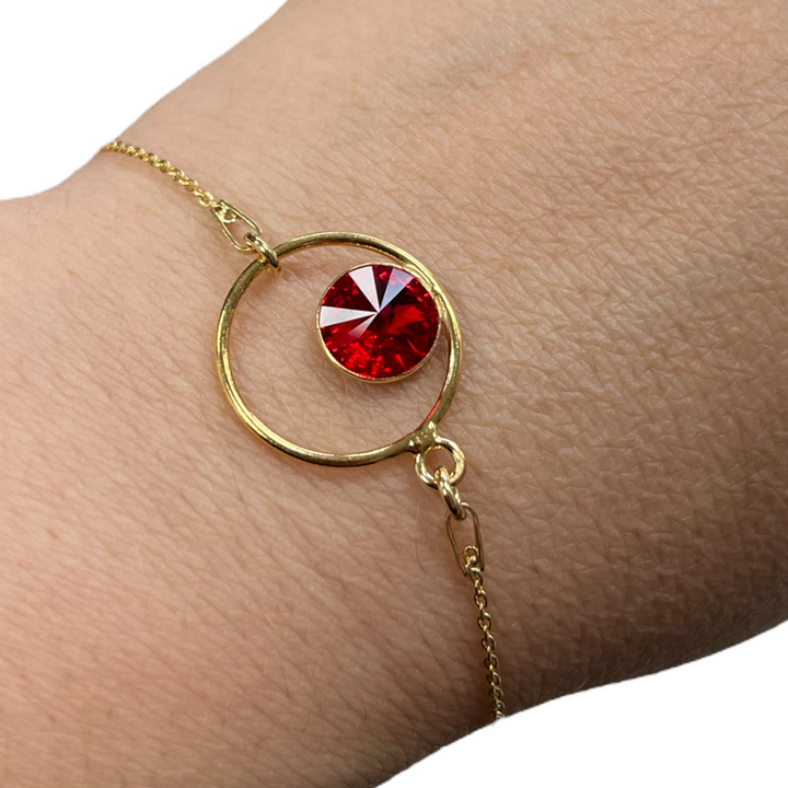 Bracelet with Swarovski crystals, JULI / JOSE collection, J227, gold-plated silver