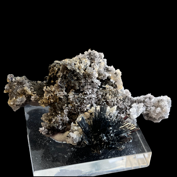 Stibnite sur quartz berthierite Roumanie DA134