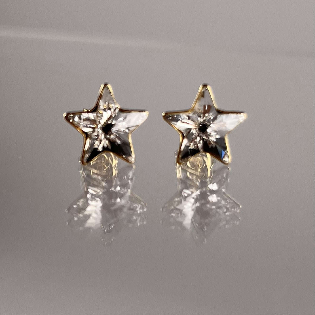 Sautoir avec cristaux Swarovski, argent doré, cristal, STAR
