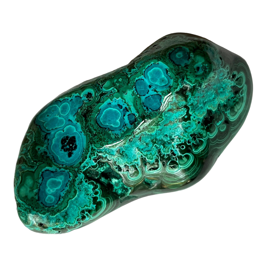 Malachite - chrysocolle de Congo polie