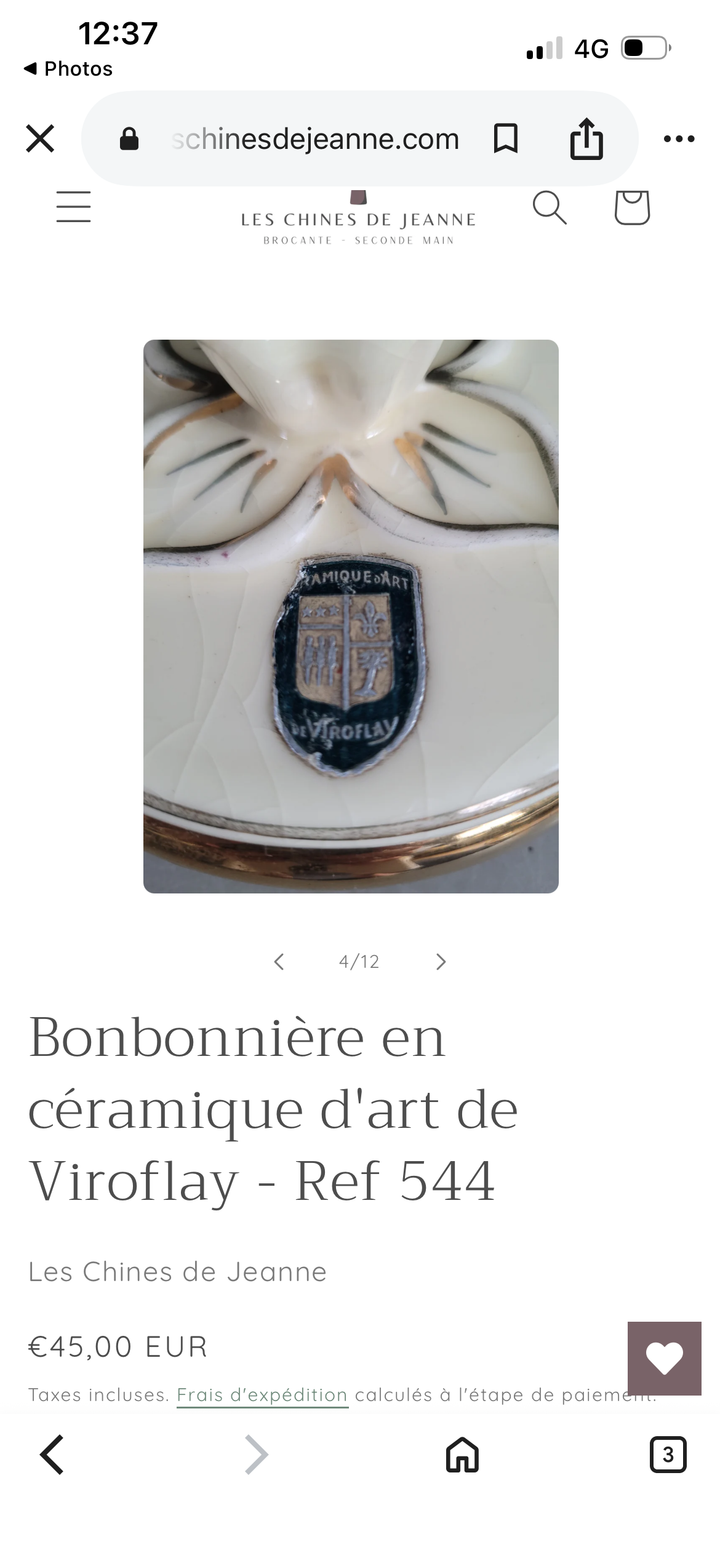 bonbonnière verte or viroflay