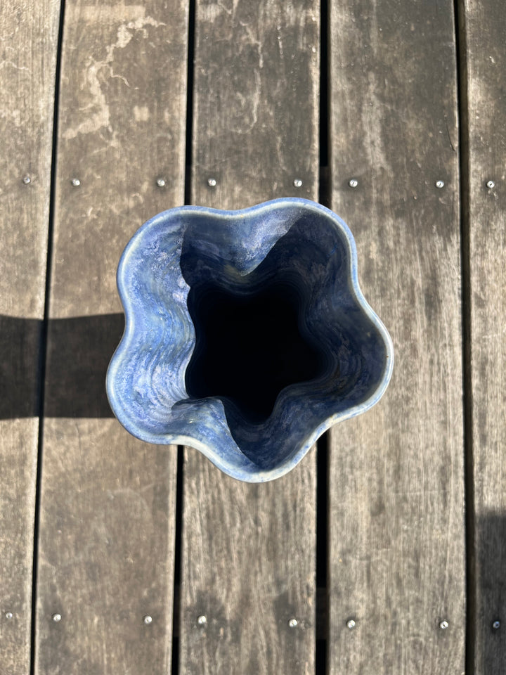 vase en grès bleu cobalt