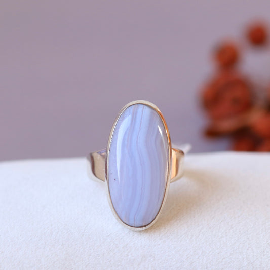 Silver ring with chalcedony - size 60 - BS060