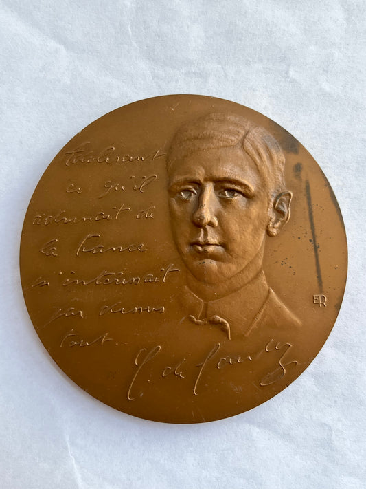 Médaille bronze Charles de Gaulle La Ligerie 1977 je