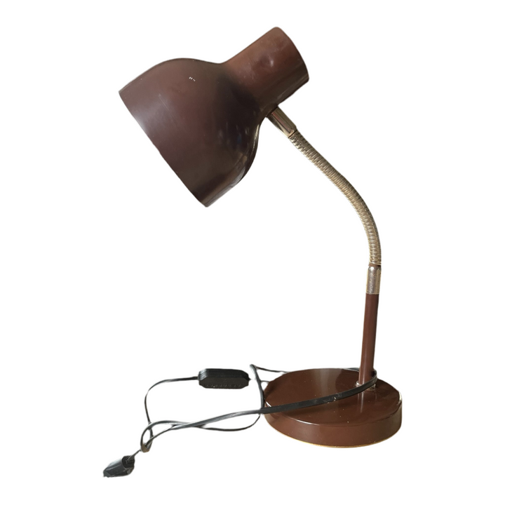 Lampe de bureau flexible chocolat années 1970
