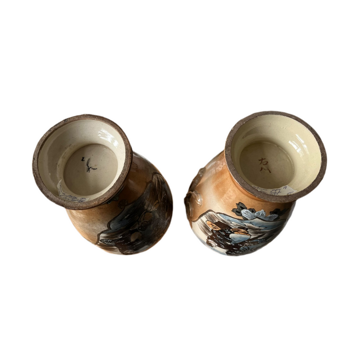 pair of large Japanese vases with ceramic