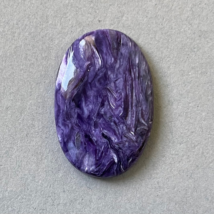 Charoite, CHR056, cabochon cut, 33x22x6 mm