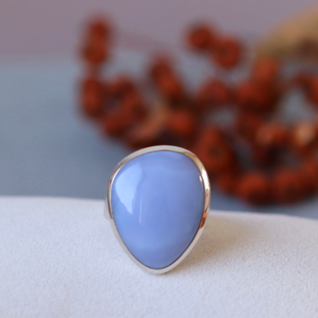 Ring with chalcedony in silver - size 60 - BS063