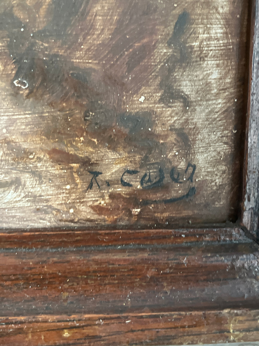 Tableau huile sur panneau vue côte Dalmate par Caser