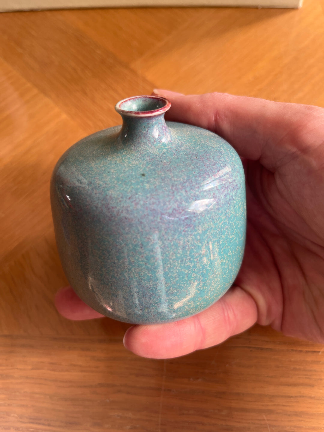 vase soliflore turquoise de Julien Comte années 1970