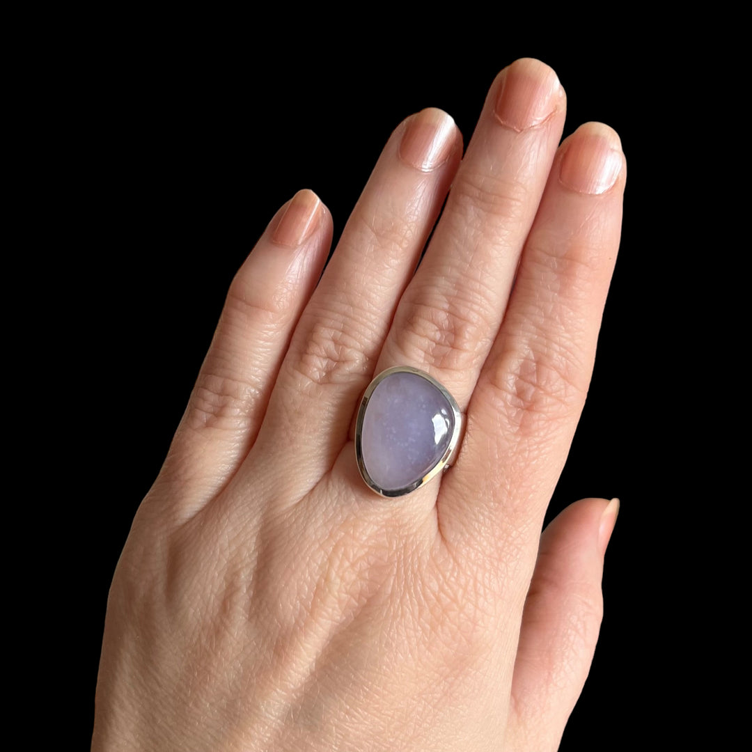 Silver ring with chalcedony - size 57 - BS062