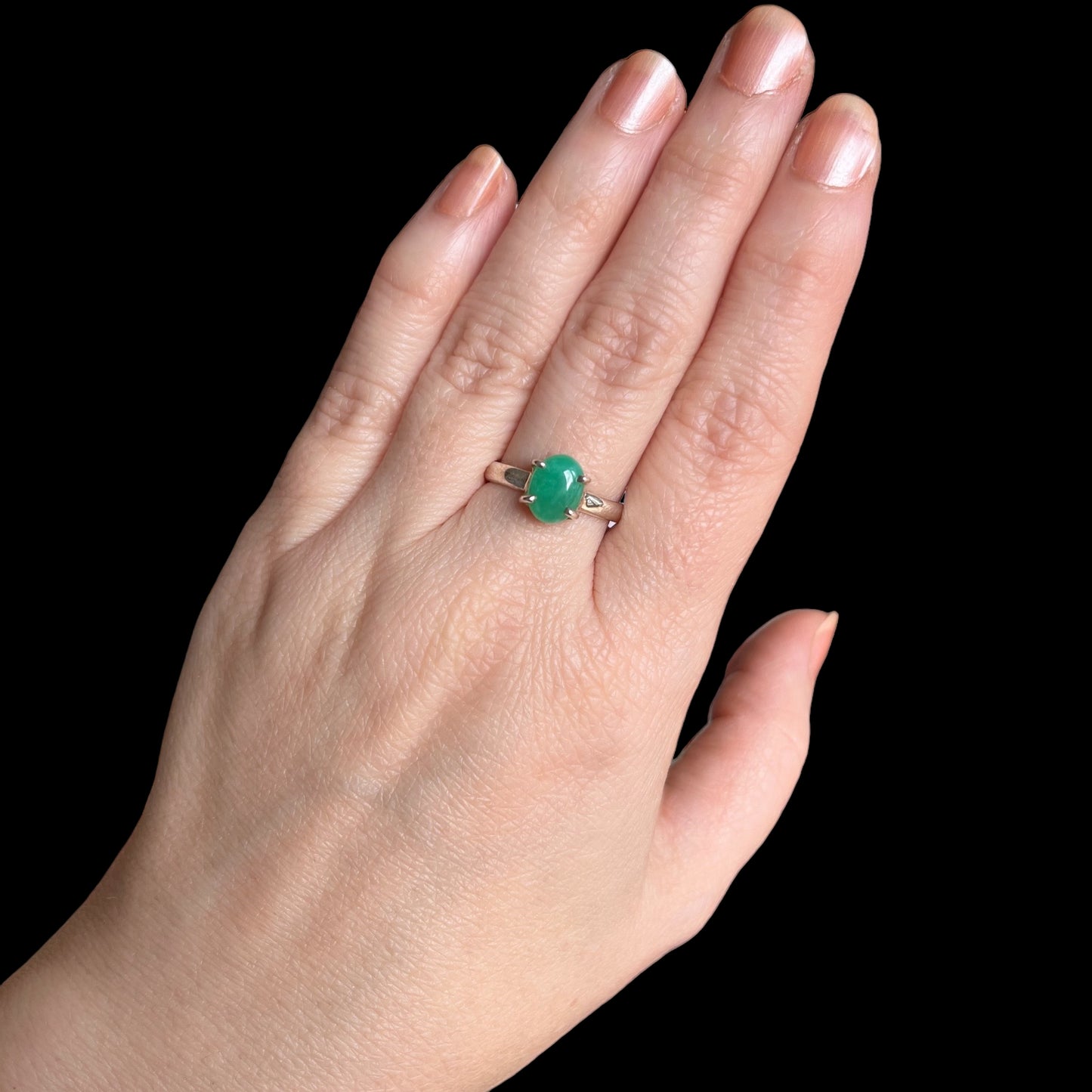 Bague avec chrysoprase en argent - taille 56  - BS103