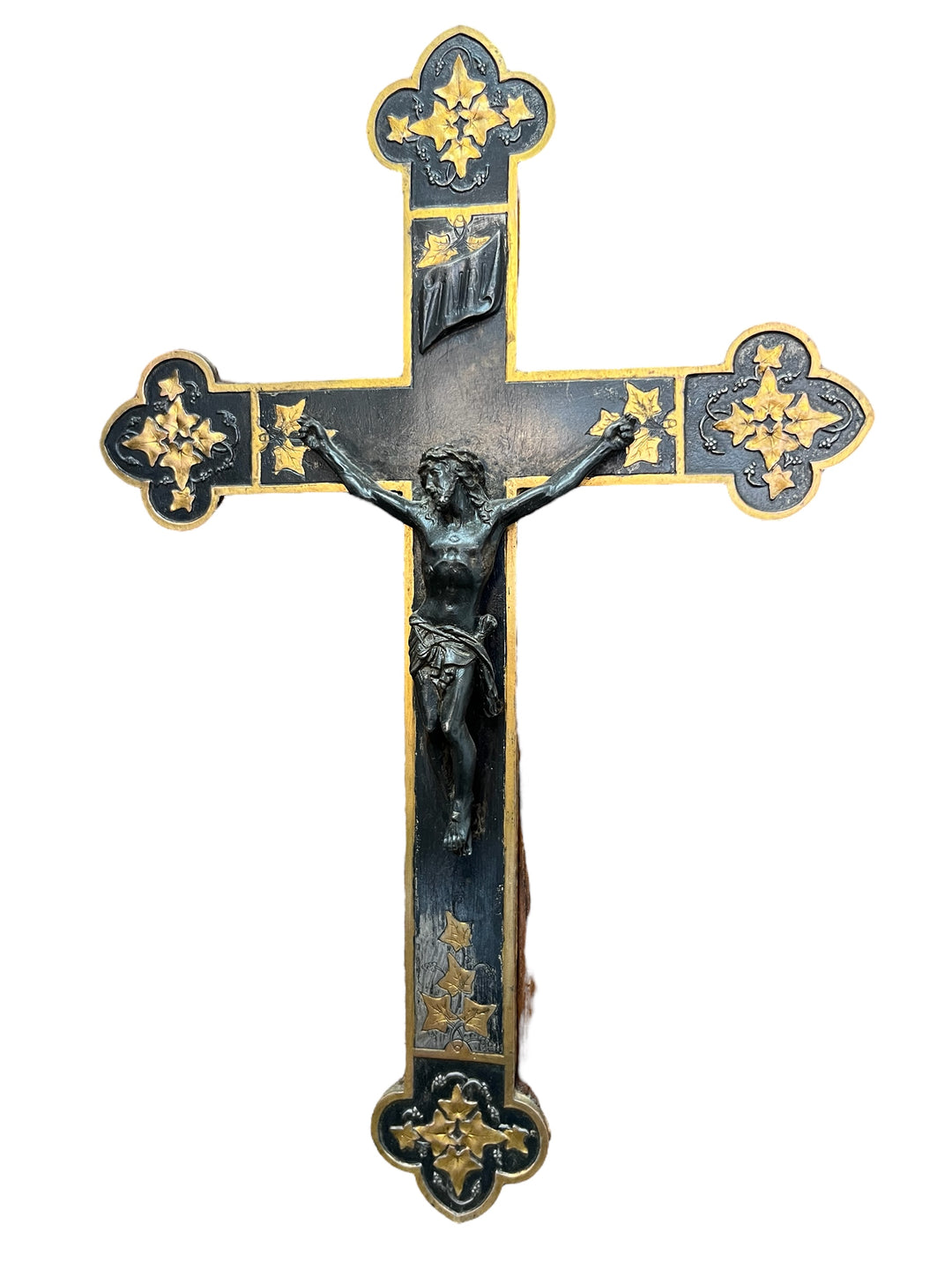 Crucifix in double patina bodies nineteenth century