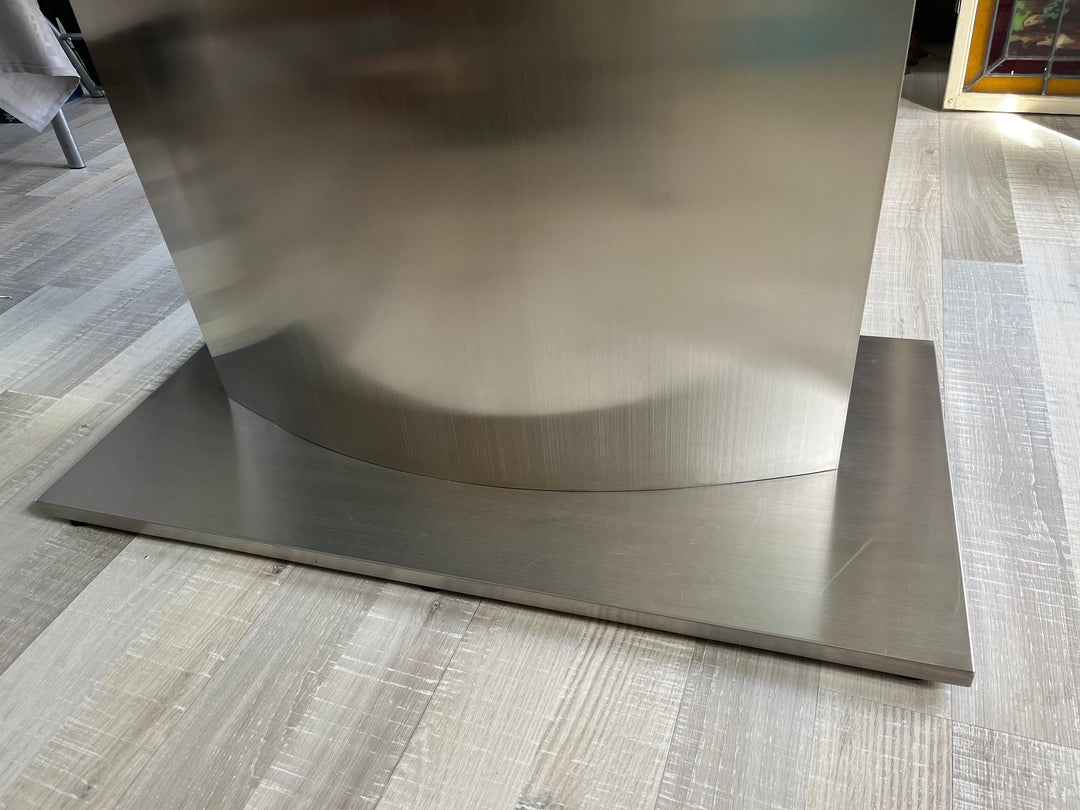 table salle à manger en verre et inox