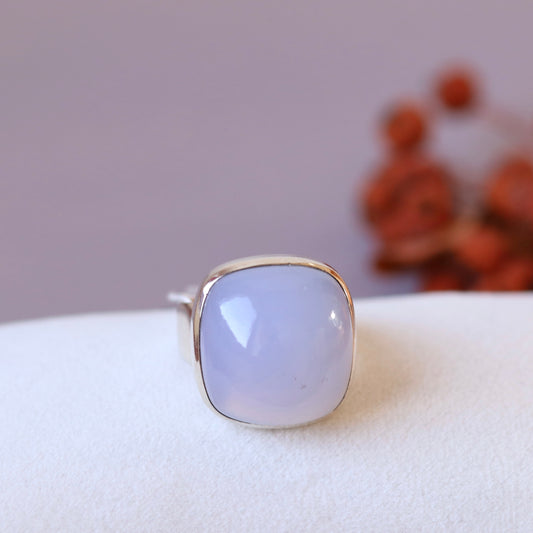 Ring with silver chalcedony - size 60 - BS055