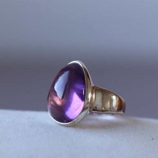 Ring with amethyst in silver - size 52 - BS068