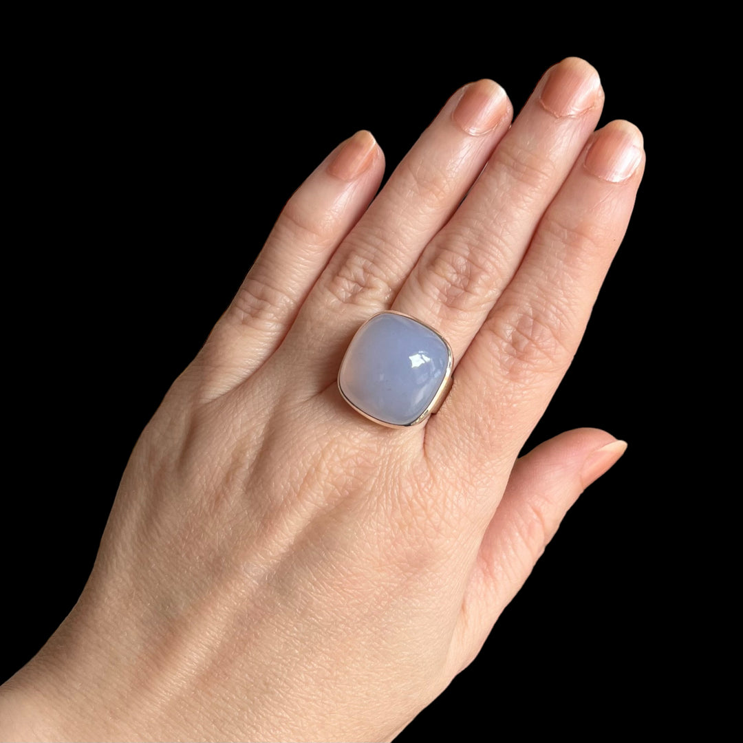 Ring with silver chalcedony - size 60 - BS055