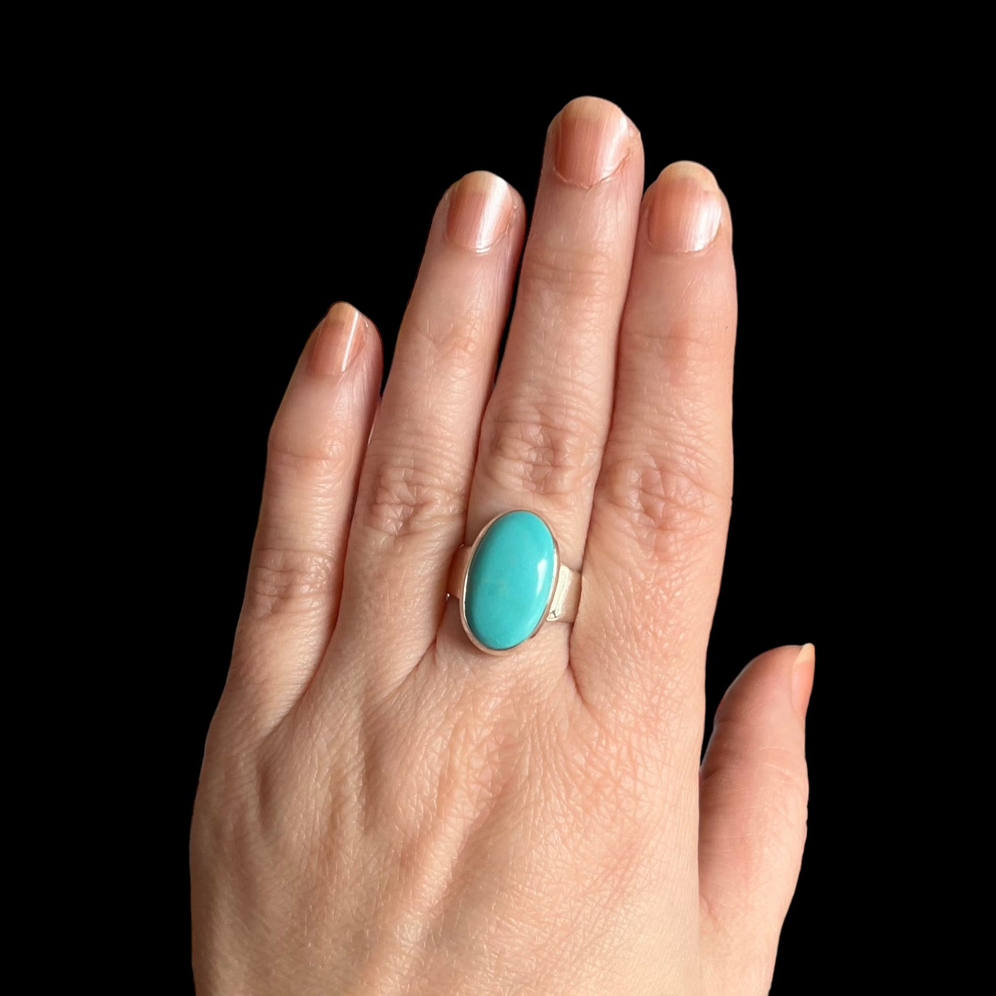 Bague avec turquoise Mexique en argent - taille 60  - BS054