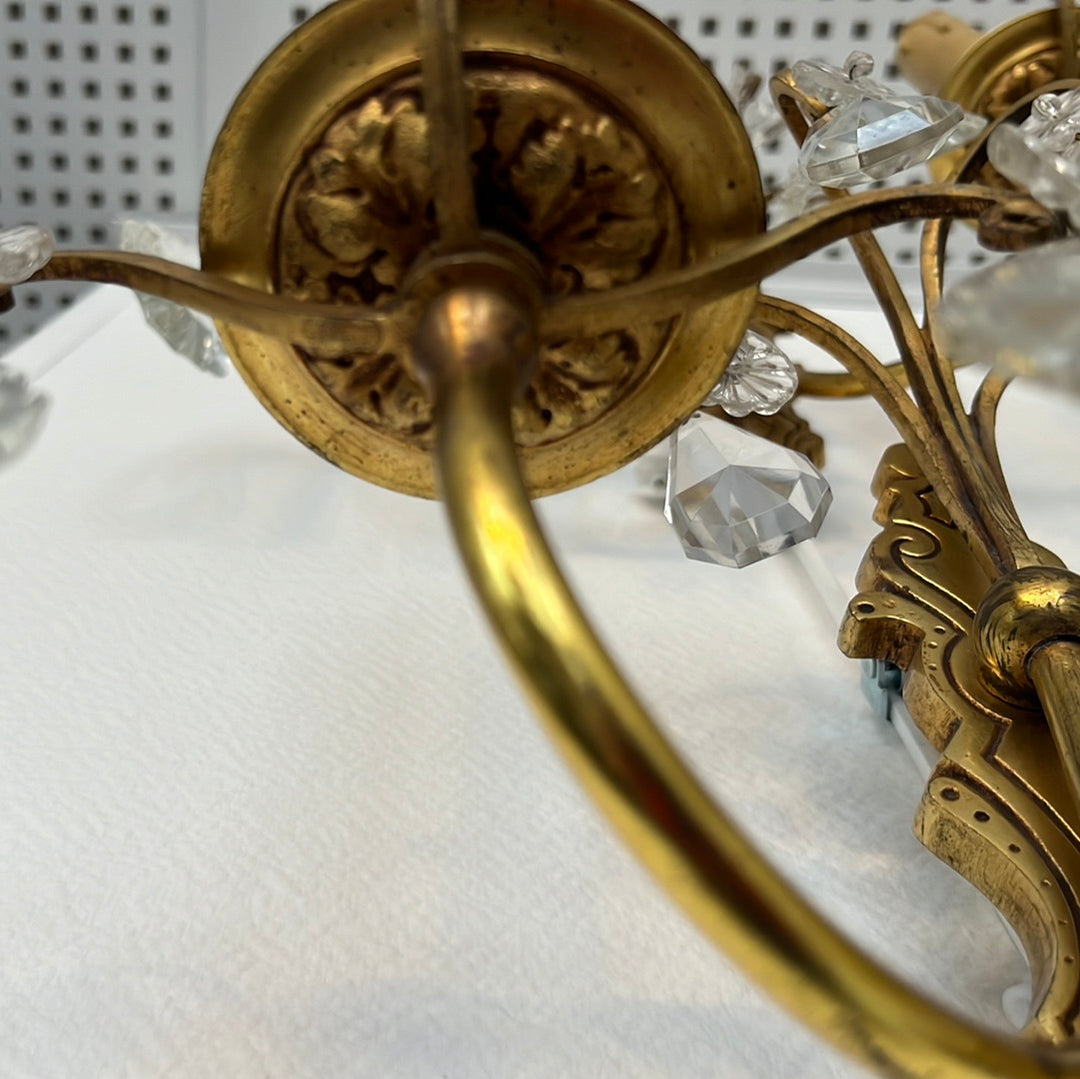 appliques bronze et pampilles cristal style louis xv transition