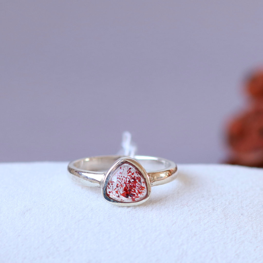 Bague avec quartz fraise en argent - taille 52  - BS113