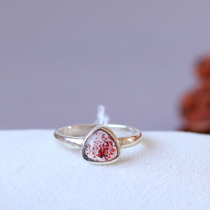 Bague avec quartz fraise en argent - taille 52  - BS113