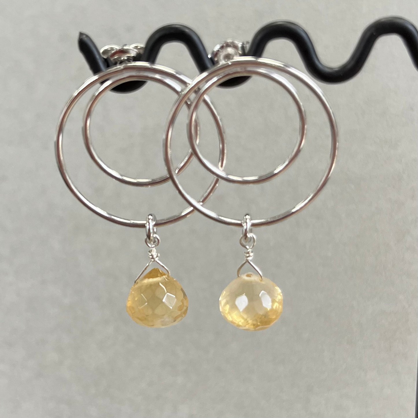 Boucles d’oreilles en argent avec citrine