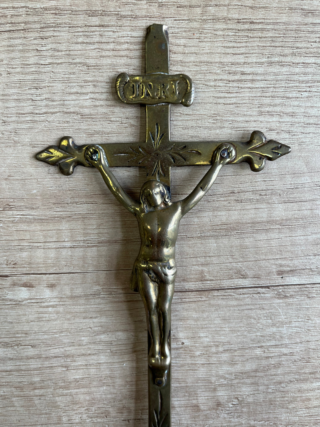 18th century brass crucifix