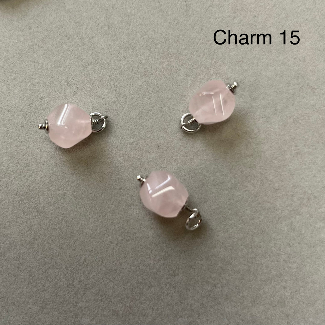 Earrings with rose quartz